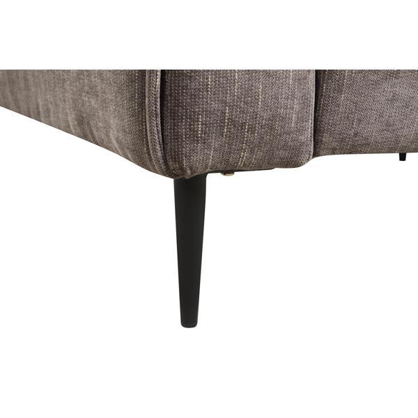 Caelum 74 Gray Chenille Sofa with Metal Legs and Throw Pillows - CAB3830