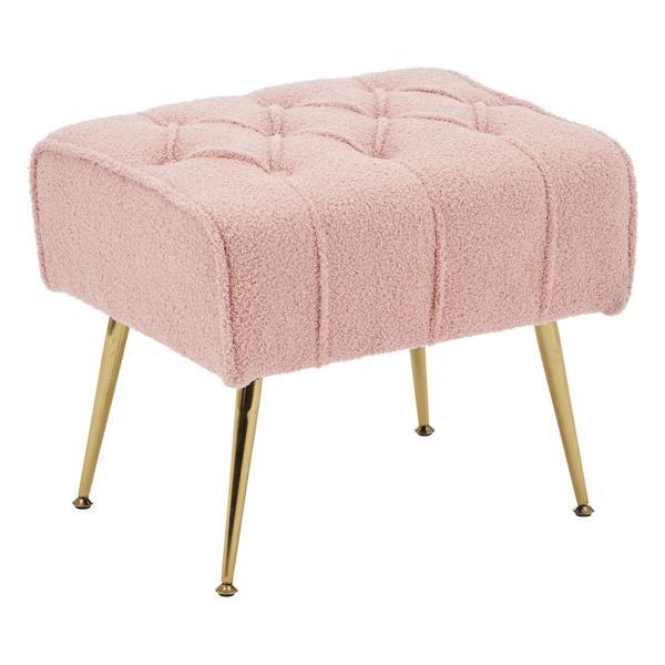 Jardinique Accent Chair with Ottoman - Pink - Iron Legs - CAB3922