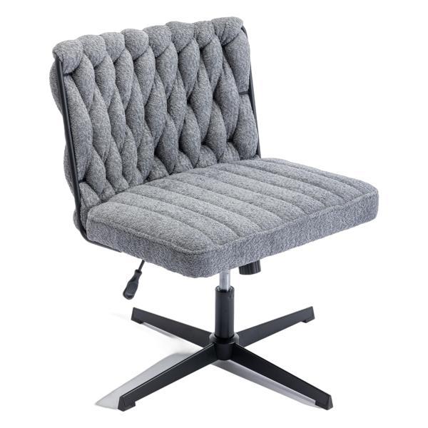 Vallentin Armless Office Chair - No Wheels - Grey - Polyester Blend - CAB3941