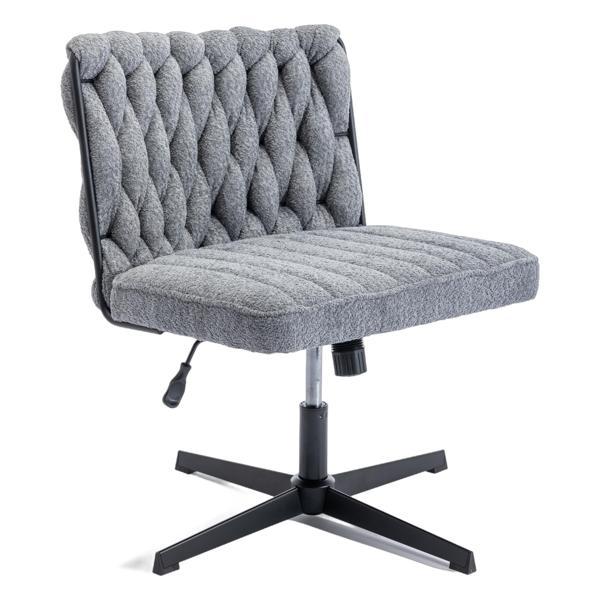 Vallentin Armless Office Chair - No Wheels - Grey - Polyester Blend - CAB3941