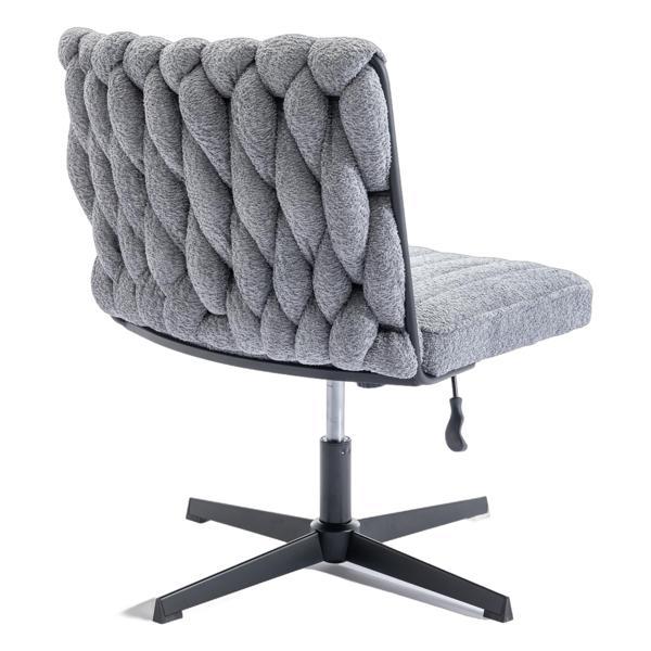 Vallentin Armless Office Chair - No Wheels - Grey - Polyester Blend - CAB3941