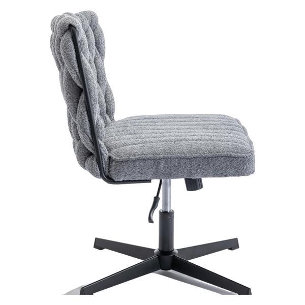 Vallentin Armless Office Chair - No Wheels - Grey - Polyester Blend - CAB3941