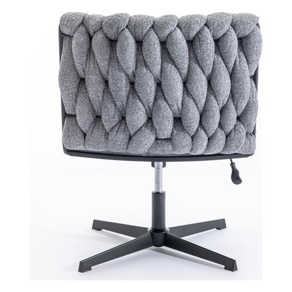 Vallentin Armless Office Chair - No Wheels - Grey - Polyester Blend - CAB3941