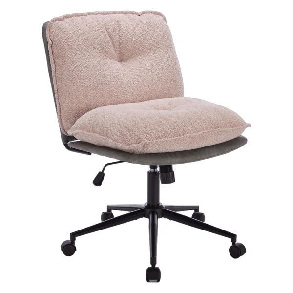 Kembleton Office Chair with Wheels - Oversize Seat - Pink and Grey - Polyurethane Leather - CAB4394