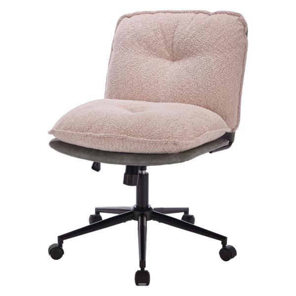 Kembleton Office Chair with Wheels - Oversize Seat - Pink and Grey - Polyurethane Leather - CAB4394