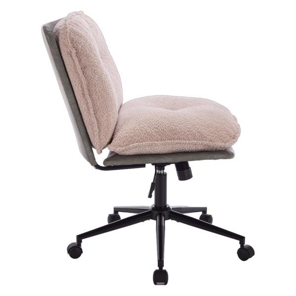 Kembleton Office Chair with Wheels - Oversize Seat - Pink and Grey - Polyurethane Leather - CAB4394