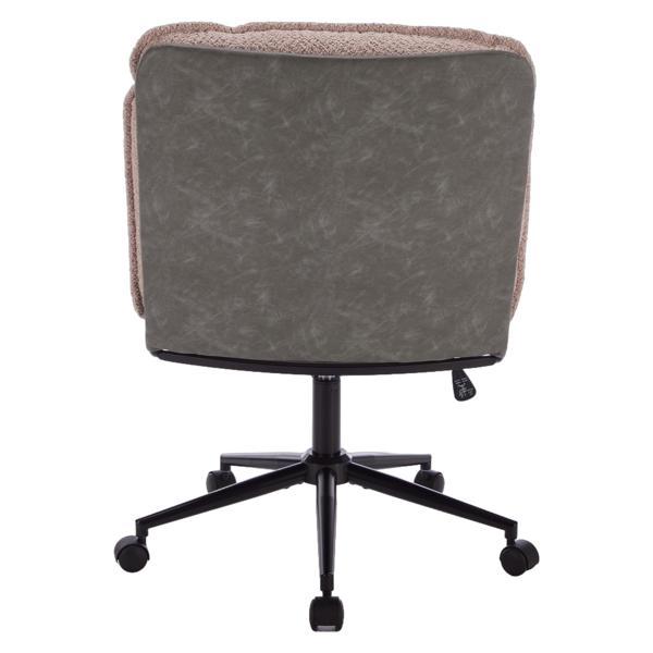 Kembleton Office Chair with Wheels - Oversize Seat - Pink and Grey - Polyurethane Leather - CAB4394