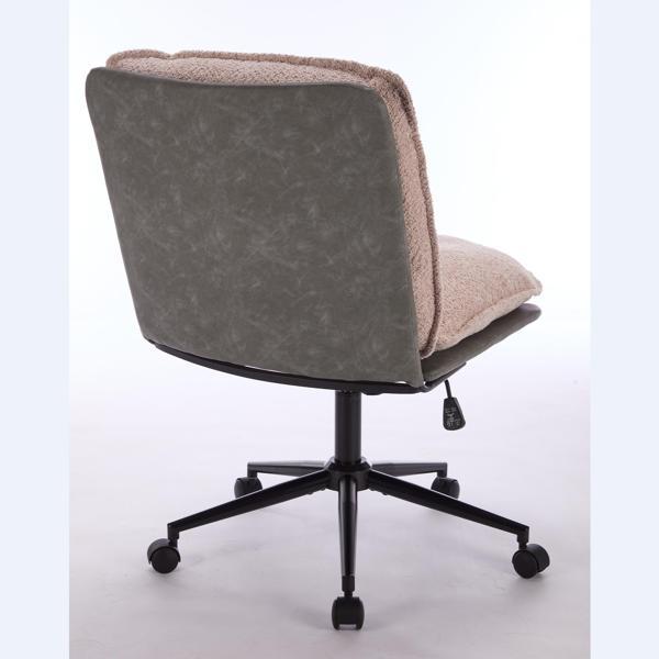 Kembleton Office Chair with Wheels - Oversize Seat - Pink and Grey - Polyurethane Leather - CAB4394