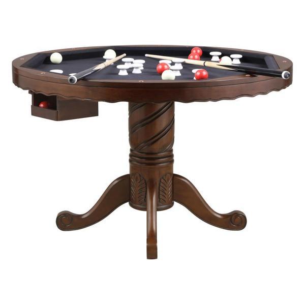 Turk 48" Round Dining and Billiard Poker Game Table - Tobacco Finish Top - COA1093