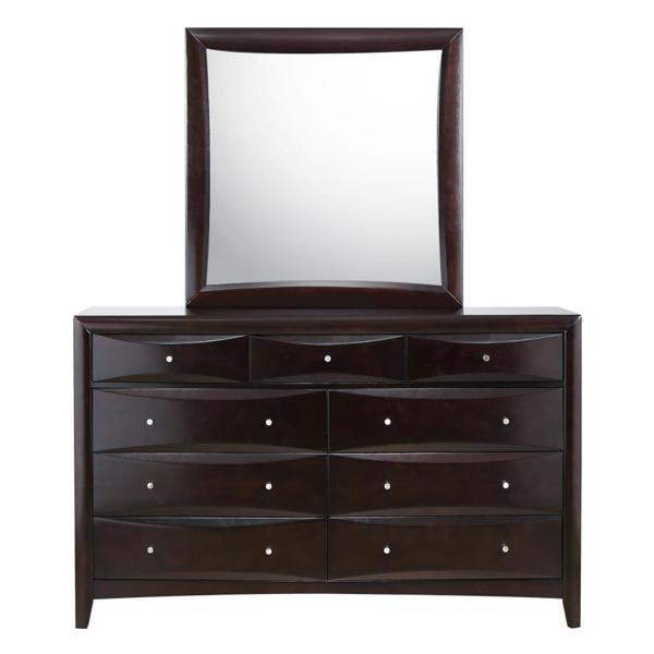 Phoenix 9-Drawer Dresser with Mirror - Cappuccino - COA1958