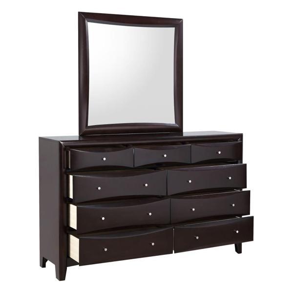 Phoenix 9-Drawer Dresser with Mirror - Cappuccino - COA1958