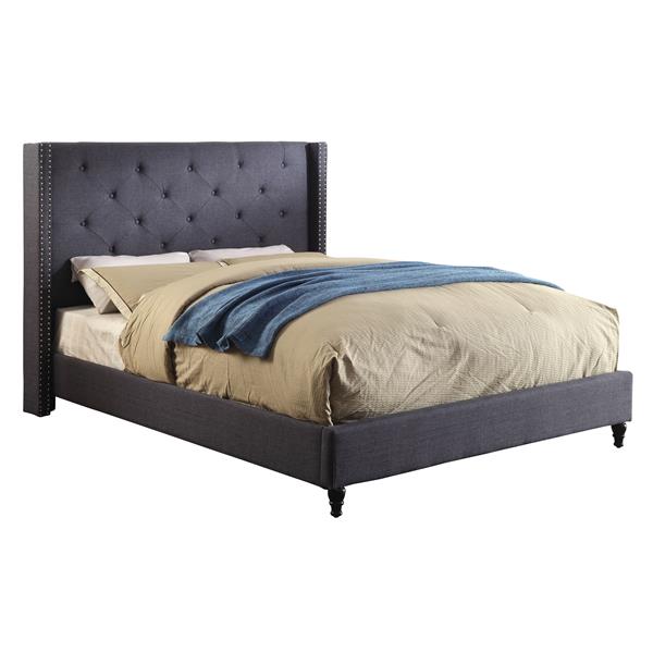 Minkoff Contemporary Fabric Queen Platform Bed 