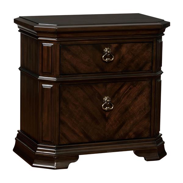 Vayela Traditional 2-Drawer Nightstand - Espresso 