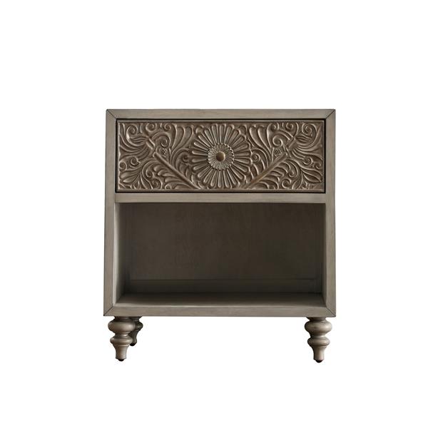 Lalene Transitional 1-Shelf Nightstand - Antique White 