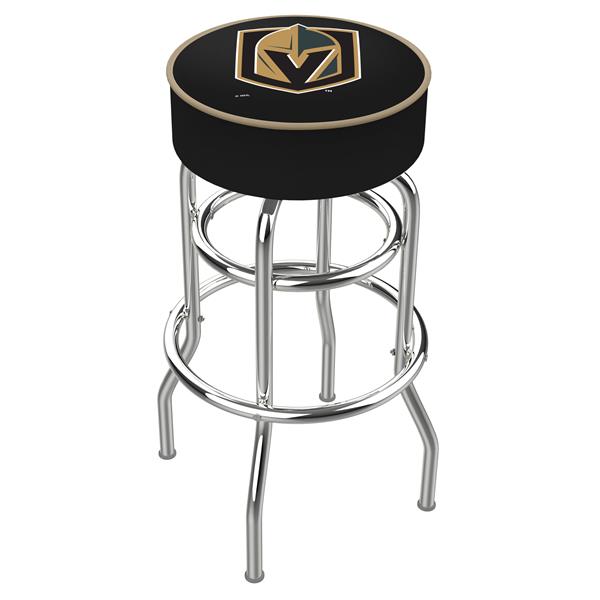 L7C1 Vegas Golden Knights 30-Inch Double-Ring Swivel Bar Stool with Chrome Finish 