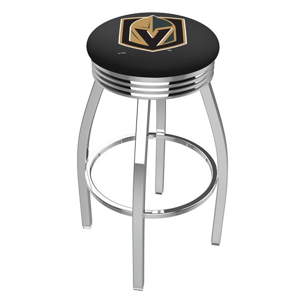 L8C3C Vegas Golden Knights 30-Inch Swivel Bar Stool with Chrome Finish 