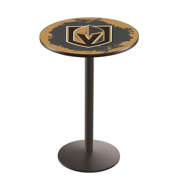 L214-03 Vegas Golden Knights 36" Tall Pub Table - Black Wrinkle  