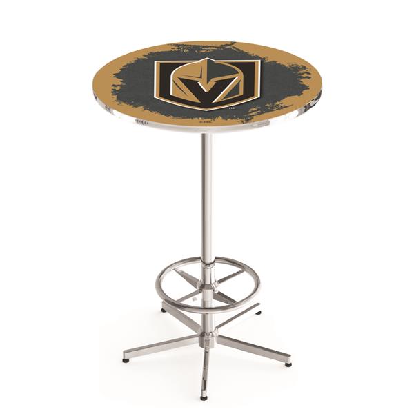 L216 Vegas Golden Knights 42" Tall - 36" Top Pub Table - Chrome  