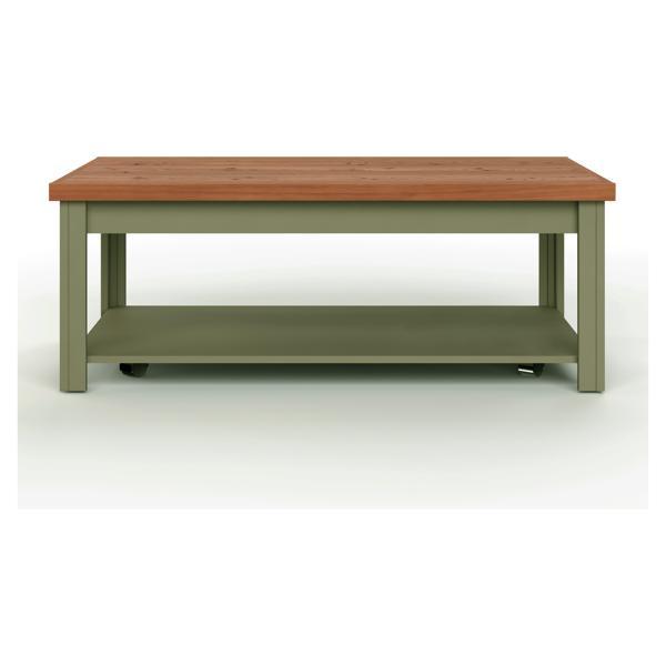 Vineyard 48" Coffee Table - No Assembly Required - Sage Green and Fruitwood Finish 