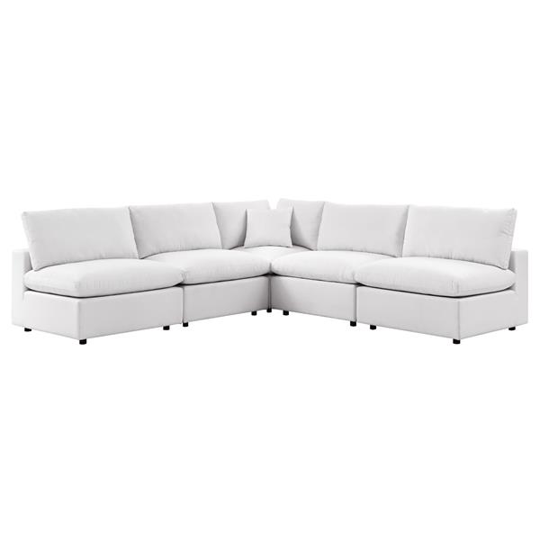 Commix 5-Piece Outdoor Patio Sectional Sofa - White - Style B