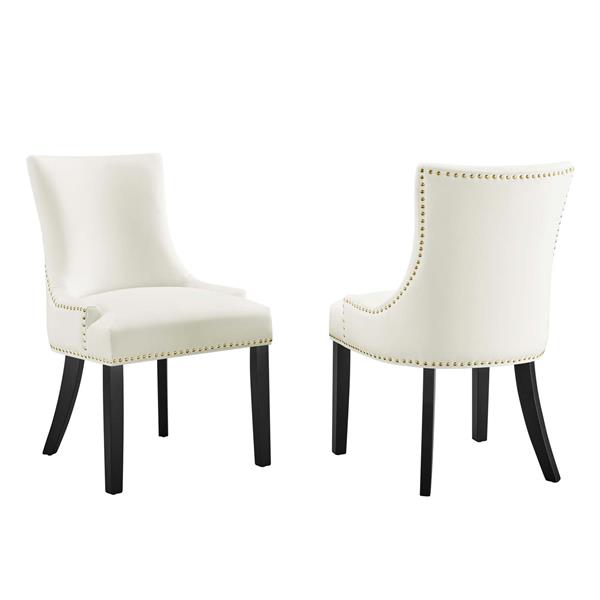 Marquis Performance Velvet Dining Chairs - Set of 2 - White 