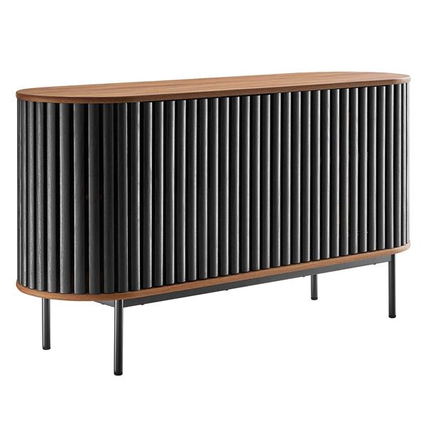 Fortitude 59” Oval Sideboard - Walnut Black 